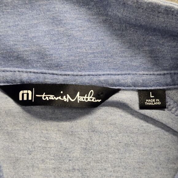 Travis Mathew Men's Large ¼ Zip Golf Pullover Sweater Long Sleeve‎ Blue - Picture 2 of 10
